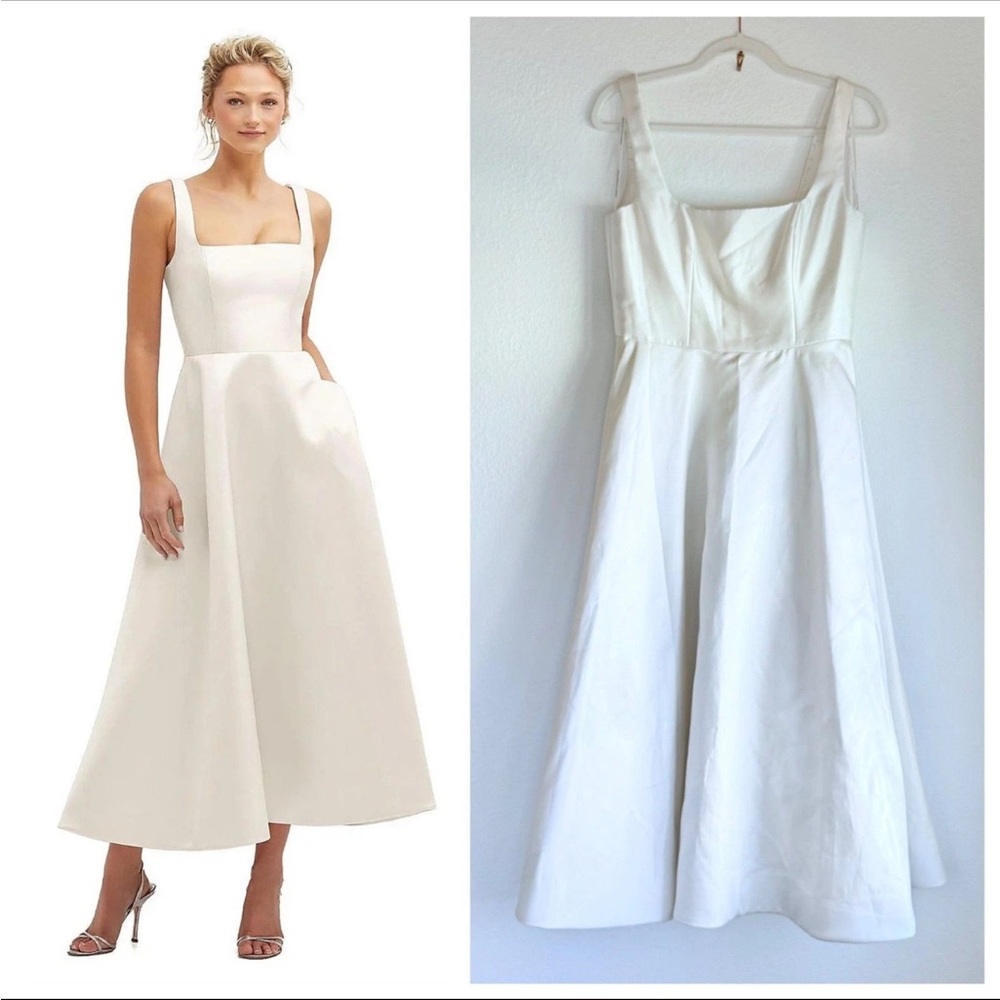 Dessy Collection Ivory Satin Dress